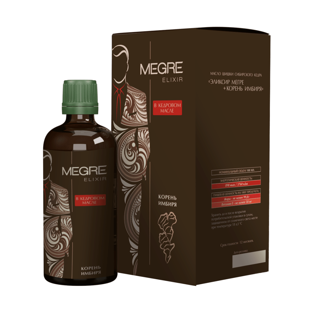 Эликсир MEGRE+ корень имбиря, 100 мл