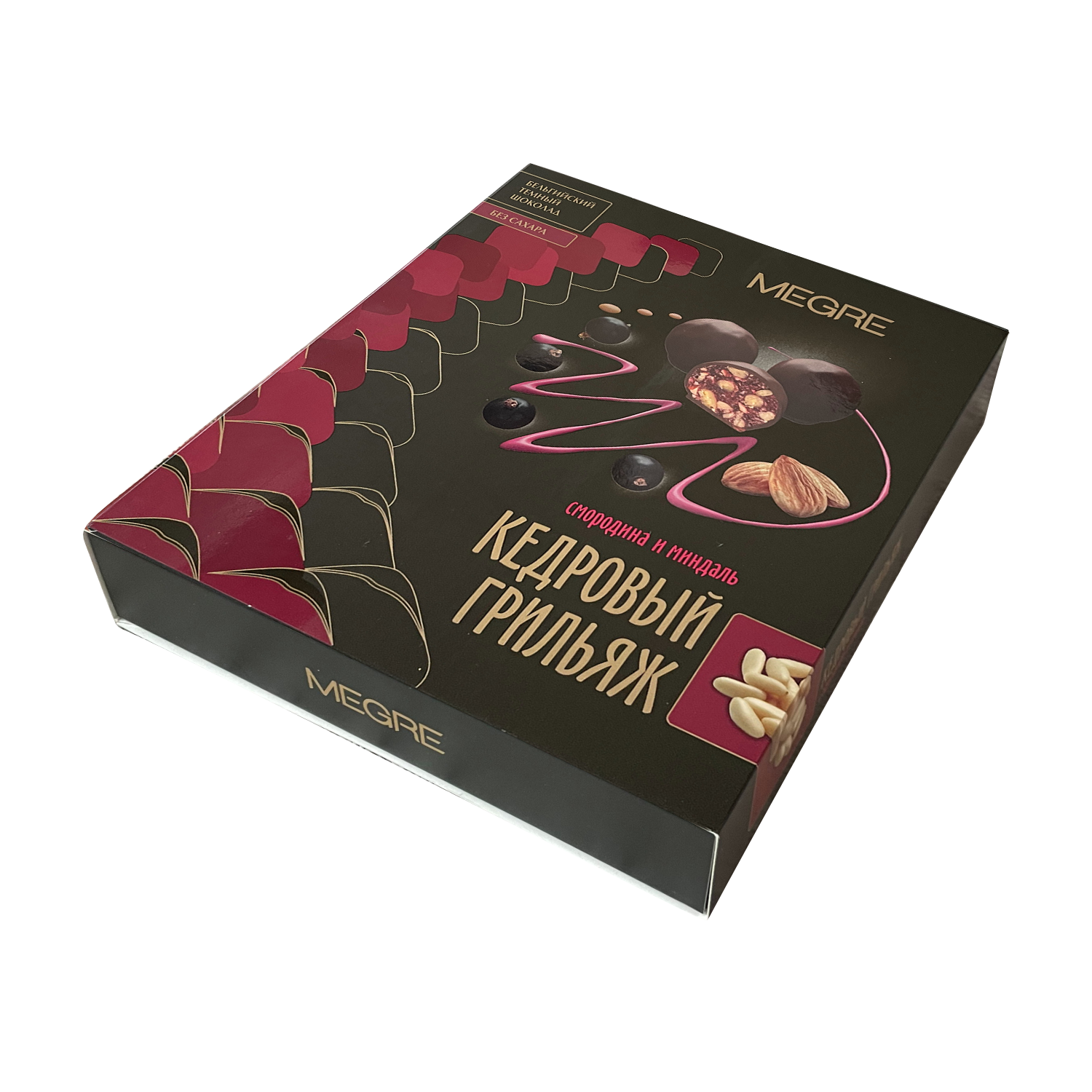 Грильяж кедровый MEGRE смородина и миндаль, 120 г
