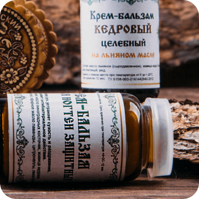 Крем-бальзам "Целебный Кедровый" на льняном масле, 30 мл. Крем-бальзам для рук и ногтей, 30 мл
